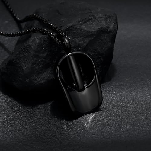 Urn Necklace for Ashes Baseball Cap Shape Cremation Jewelry Keepsake Holder Memorial Urn Necklace Pendants Ashes for Women Men Black
