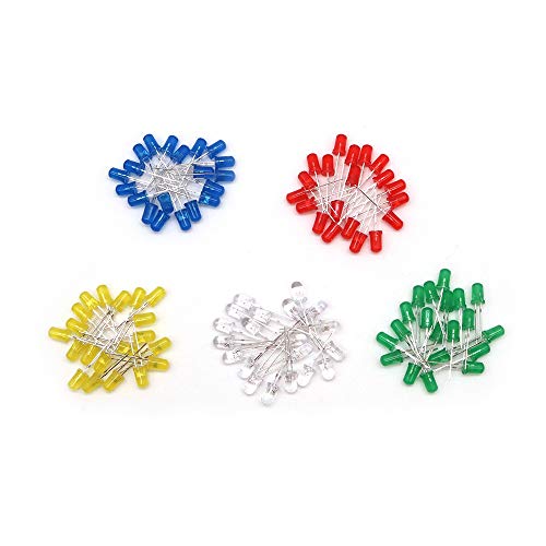 DollaTek Electronic Components Package(Total 1490 PCS) - LED Diodes, 30 Values Resistors,Electrolytic Capacitor Package, Ceramic Capacitors kit, Common Diodes, Common Transistor