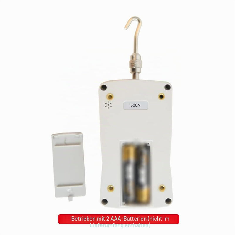 Digital Force Meter 500N/50kg/110lb/1760oz Portable Push Pull Force Meter Switchable Backlit Mini Dynamometer with 6 Light Heads Storage Case Automatic