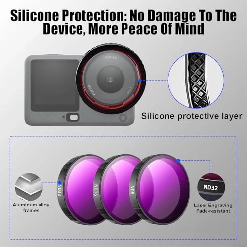 CPL ND8 ND16 ND32 Snap-On Filter Kit Compatible for DJI Osmo Action 6