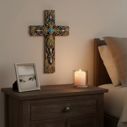 Comfy Hour 12 Inch Wall Cross, Rustic Religious Decor