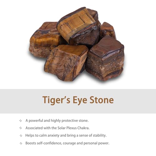 Set of 25 Tiger’s Eye Rune Stones for Divination Crystal Set