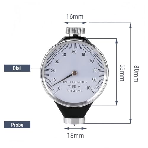 Shore Durometer Hardness Tester 0-100 HA Rubber Plastic Tyre Portable Analogue Gauge Meter