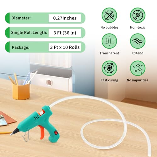Dxmimer mini hot glue sticks, 3-foot long, 0.27-inch diameter, for all-temperature mini glue guns and crafts