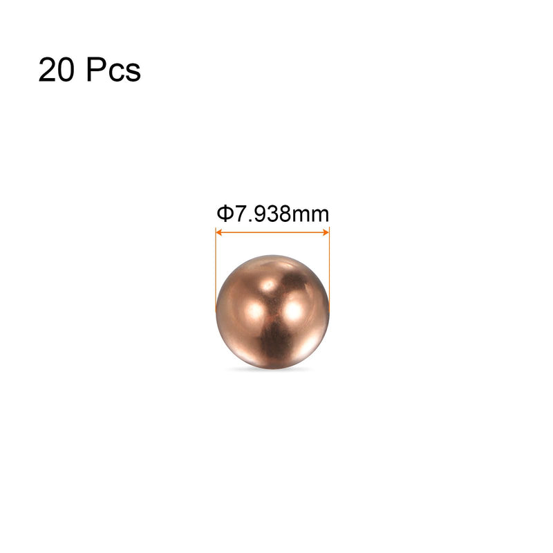 [Australia - AusPower] - 20pcs 5/16" Precision Solid Copper Bearing Balls for Bearings Valves Decoration 