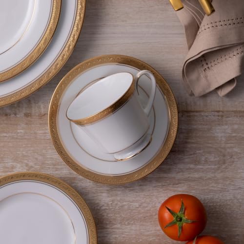 Noritake Crestwood Gold Set of 4 Tea Cups, 8 oz.