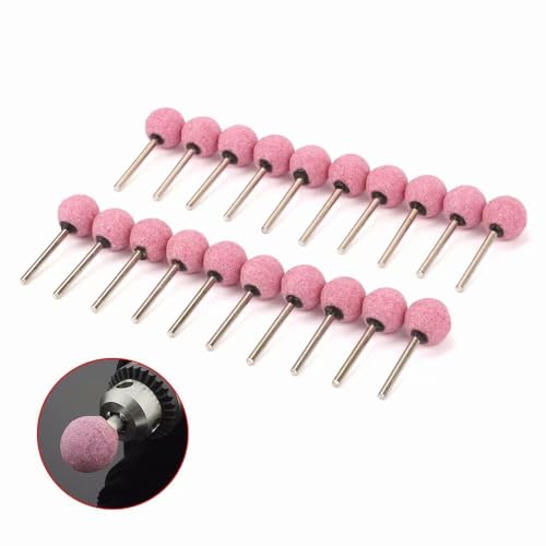 Ball Grinding Bits 6mm x 16mm Grinding Wheel Head Chrome Corundum Ball Rotary Burr for Ceramic Stone Metal DIY Grinding Pink 10pcs 16mm Diameter 2-rose