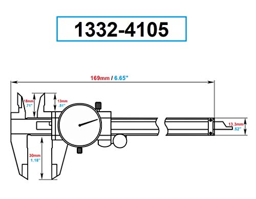 Dasqua 1332-4105 0-4" Machinist Grade Dial Caliper 0-4"