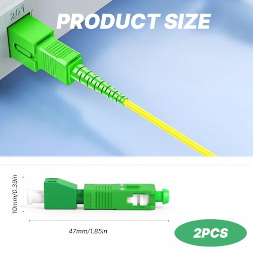 Pack of 2 SC/APC to LC/APC Fibre Optic Adapter Hybrid Coupling LC SC Adapter, Low Insertion Loss, Low Attenuation, Compatible with Fibre Optic Connectors, FTTH & CATV