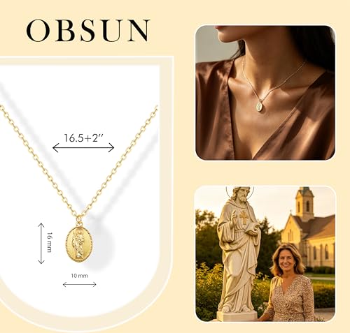 14K Golden Plated Pendant Necklaces for Women Teens Birthday Christmas St. Jude
