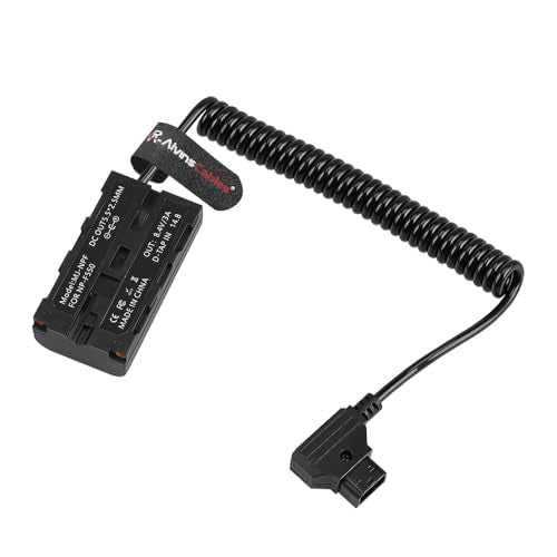 Alvin's Cables D-tap to NP-F Dummy Battery Power Cable Coiled for Atomos Ninja| SmallHD| Feelworld Monitor, with DC D-tap Port, for Sony NP-F550| F570| F770| F970 coiled cable