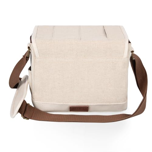 PICNIC TIME Beer Caddy, Drink Caddy and 6-pack Cooler Tote, Drink Carrier with Handle, Bottle Opener, Removable Divider, Shoulder Strap Gifts for Beer Lovers, (Beige) Beige