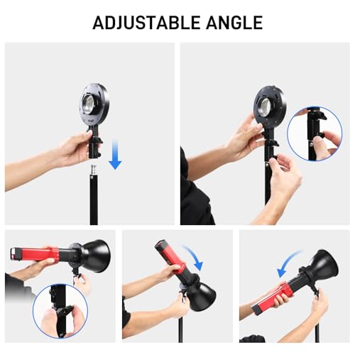 GVM Bowens Mount Adapter for PD60B PD60C PL60B PL60C, Updated Version Different Angles of Holder for Any Bowens Mount Accessories, Such as Softbox, Barndoor, Fresnel Lens