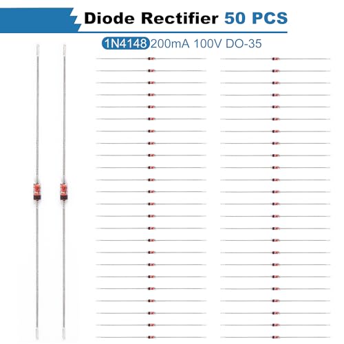 Miuzei 1/4 W Metal Film Resistor Assortment, 1475 Pieces, 52 Values ±1% | Set of 50 1N4148 diodes, 0Ω-5.6MΩ, ±1% tolerance, values grouped in labeled transparent bags, for repairs, hobbyists 0.25