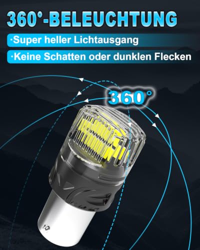 TUINCYN 1156 Light Bulb 500% Brightness 12V Super Bright 6000K White 2800LM for Indoor, Outdoor and Landscape Lighting (Pack of 2)