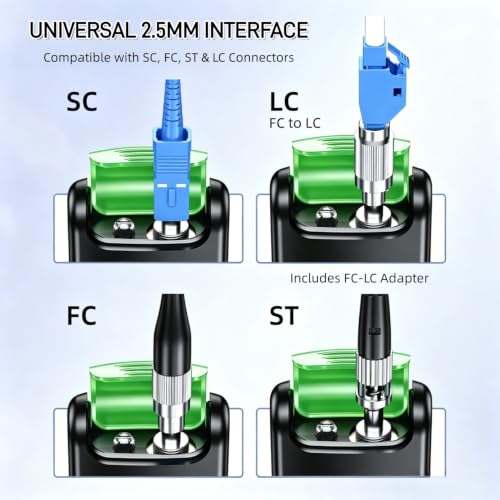 Mexture portable visual fault locator with green light tester for SC FC ST LC fiber cables, 15KM range