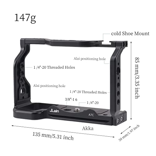 Foto4easy Cage for Sony Alpha A7C Cameras with Quick Release 1/4" 3/8" Screw and Cold Shoe Expansion Microphone Monitor Fill Light