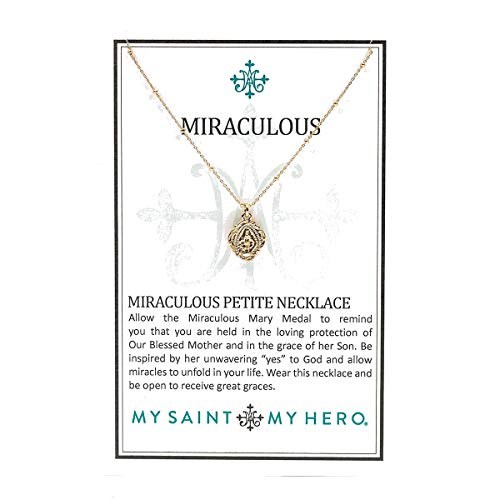 My Saint My Hero Miraculous Mary Petite Necklace Goldtone