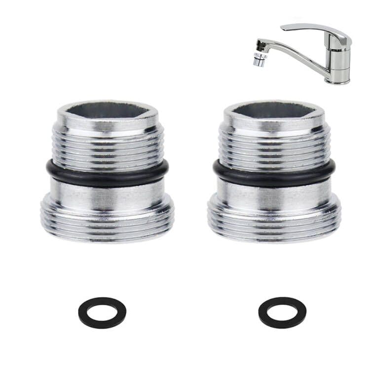 [Australia - AusPower] - BlueXP M18-M22 Male Thread Metal Tap Adapter with Rubber Seal for Bathroom Kitchen Water Purifier Pack of 2 2 Stück 