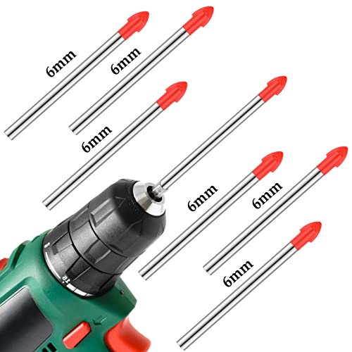 Nuanchu 6 mm cemented carbide masonry tile drill bits, 20-piece set with 0.48 mm bits