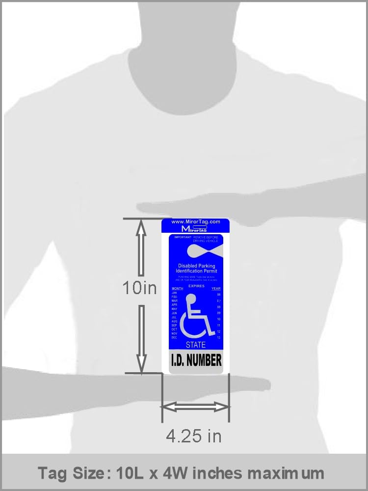 [Australia - AusPower] - Handicap Parking Placard Holder - Mirortag Silver by JL Safety, Magnetically Display & Put Away your Disabled Permit Tag with Eyes Closed. Made in USA 