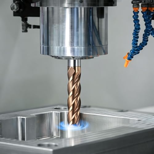 Workkyma carbide square nose end mill, 11/32-inch diameter, 4 flute, 3/8-inch shank