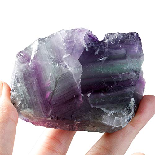 mookaitedecor 0.37-0.7 lb Raw Fluorite Crystal Stone Mineral Specimen