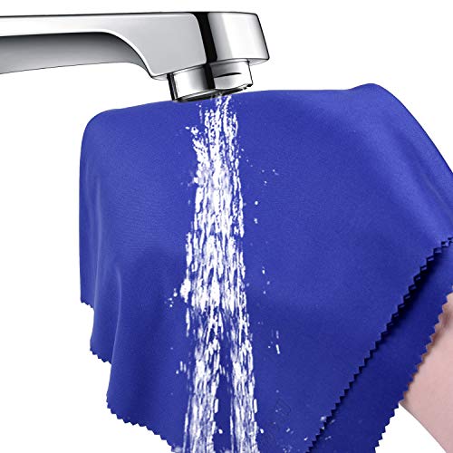 Wisdompro 4-Pack 16x16 Inch Extra Large Microfiber Cleaning Cloths, Blue
