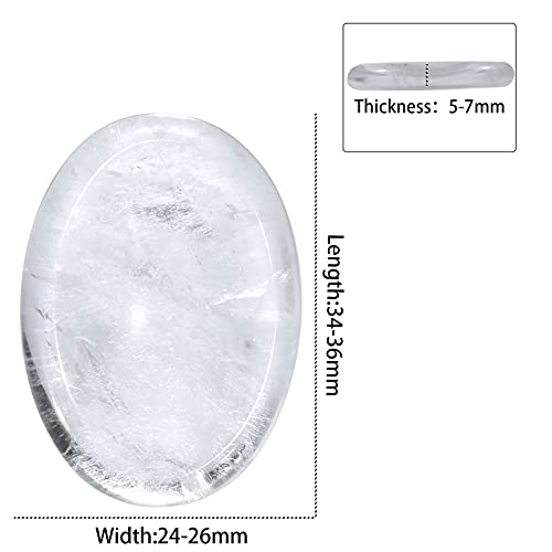SUNYIK Pack of 4 Oval Rock Quartz Thumb Worry Stone Set for Anxiety Stress White