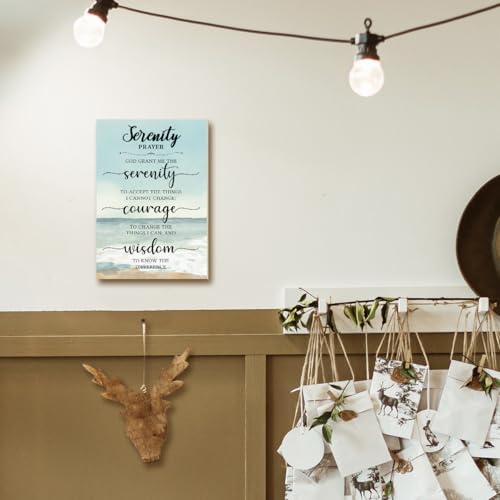 Christian Desk Sign, Bible Verses Wall Decor Serenity Prayer, Religious Gifts For Women Friends, Scripture Gifts For Baptism Birthday, Wooden Plaque Decor for Home Office -33