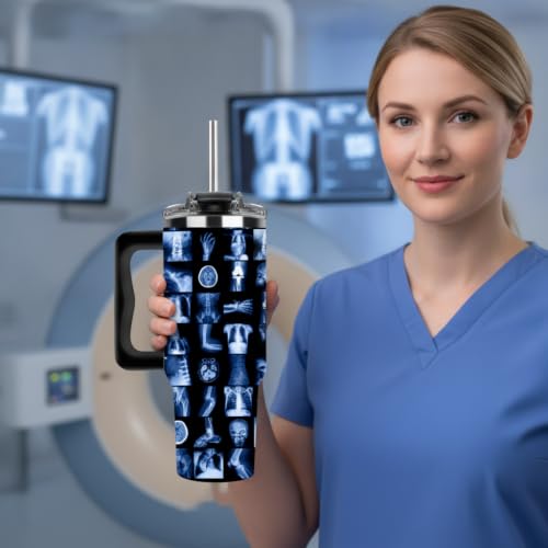 4LIEUBASMI 40 Oz Tumbler Radiology Assistant Radiologist, Xray Tech Gift, Medical Tech Assistant Mug, RDMS Coffee Mug, Bulk Xray Gifts for Women X-ray