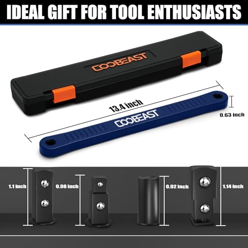 coobeast 3/8-inch blue offset extension wrench, impact-ready socket wrench extender tool, 13.4 inches long