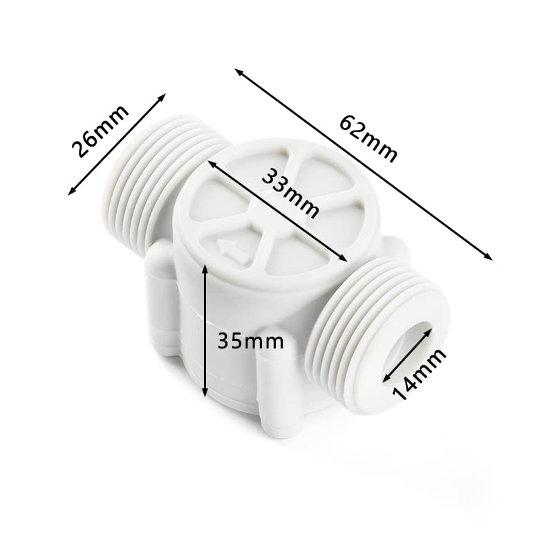 [Australia - AusPower] - S403 3-Wire G3/4" Flow Meter Flow Sensor Water Dispenser Flow Meter Hall Sensor DC3.5V-24V 1-60L/min S403 
