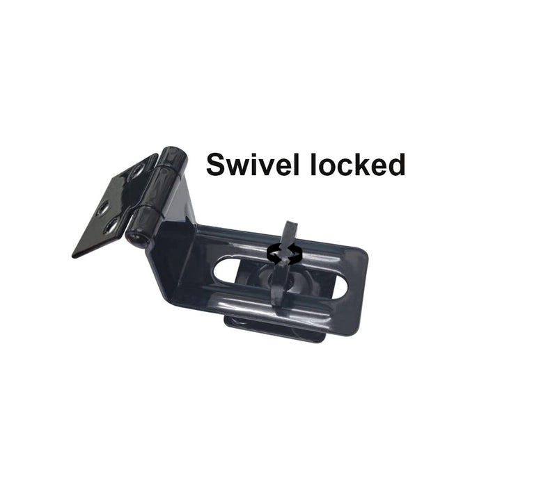 [Australia - AusPower] - QCAA 90 Degree Angle HASP and Swivel Staple, 4-1/2", Steel, Black, 2 Pack, Made in Taiwan 2pack 