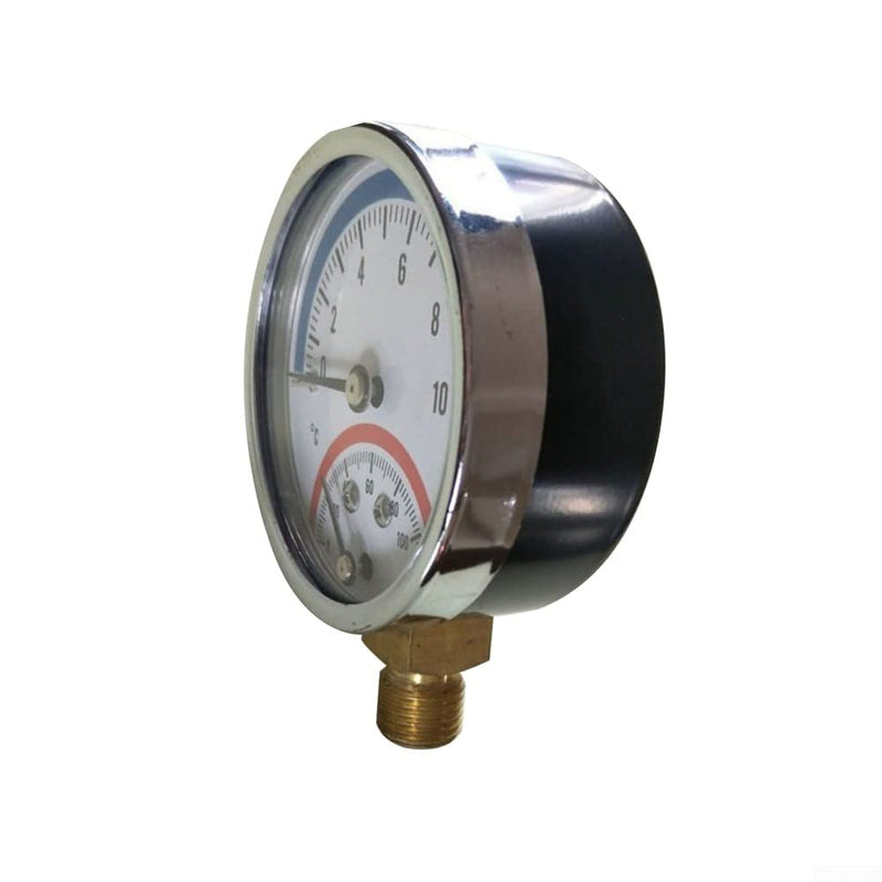 [Australia - AusPower] - Temperature Manometer, Input 120 °C, Thermomanometer, Temperature Manometer, G1/4 Thread, 0-10 Bar 
