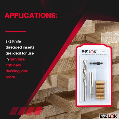 E-Z LOK 5/16-18 brass helical threaded insert repair kit with threaded inserts
