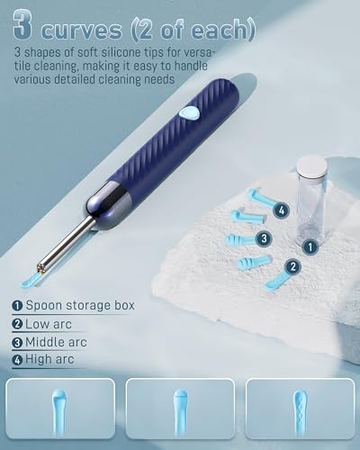 AOPICK HD Visual Ear Cleaner with WiFi, 1080P Wireless Camera with 6 LED Lights, 360° Wide Angle for Smartphones & Tablets Blue