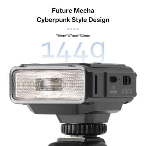 VILTROX Spark Z3 TTL Mini Camera Flash for Fuji, 6500K Small Flashlight High-Power GN16 Flash with Ultra-Fast 0.1–1s Recycle Time, TTL Auto with 7 Level Manual Power Control (Gray,for Fujifilm)