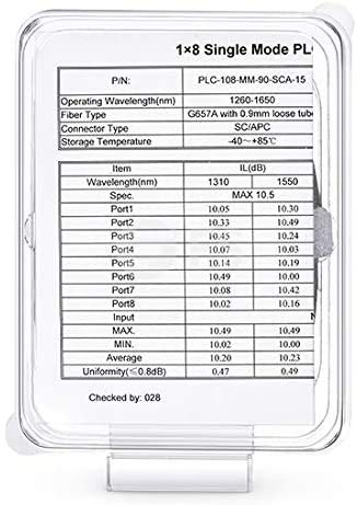 Elfcam - Optical Splitter Fiber Optic PC Splitter (Fiber Splitter) SC/APC Simplex Singlemode 0.9 mm, 1X8
