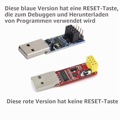 USB to ESP8266 Adapter Module ESP-01 Prog ESP-01S Programming Downloader CH340C Driver with Reset Button, Easy to Use, Pack of 2 Black