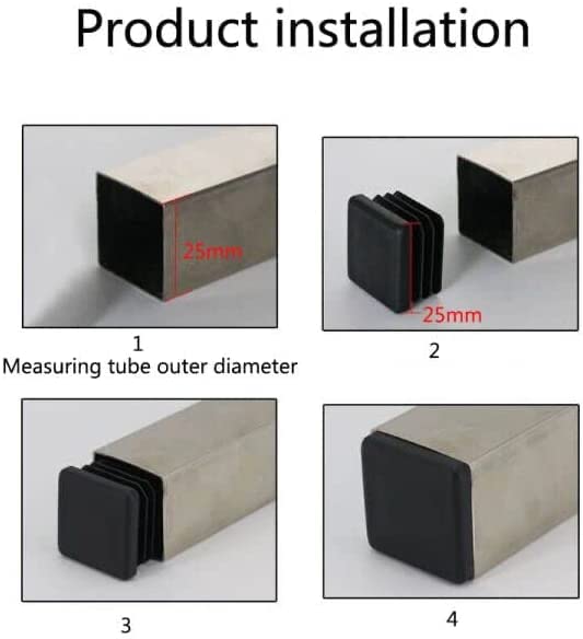 [Australia - AusPower] - 100 Pack 1 Inch Square Plastic Plug, tubing end Cap, Durable Chair Glide?it fits 1" Outside Diameter Square tubing? 