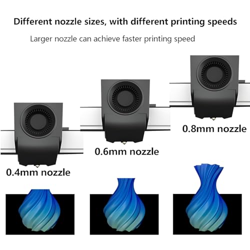 Kobra 3 Max Nozzle 0.4/0.6/0.8MM, Integrated Quick Swap Hardened Steel Nozzle High Flow High Speed Hot End Spray Nozzle for Anycubic Kobra 3 Max 3D Printer,4PCS 0.4/0.6/0.8MM Nozzle