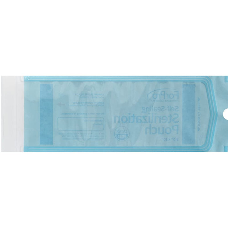 [Australia - AusPower] - ForPro Professional Collection Self-Sealing Sterilization Pouches, Latex-Free, Color Changing Indicator, 3.5" W x 10" L, 200-Count 