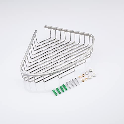 Bathroom Shower Caddy Corner Shelf, Corner-Hollow Design, Ultra Sturdy Rust-Proof Stainless Steel Shelf Organizer Shampoo Holder, Wall Mounted Storage Rack for Bathroom, Brushed Nickel Hollow Corner (1 Pack)