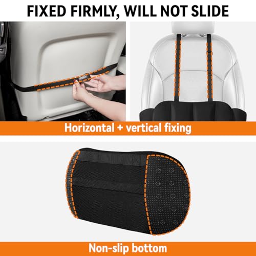 Gray Veitail lumbar support pillow for car seats, adjustable back support cushion for added comfort during driving.