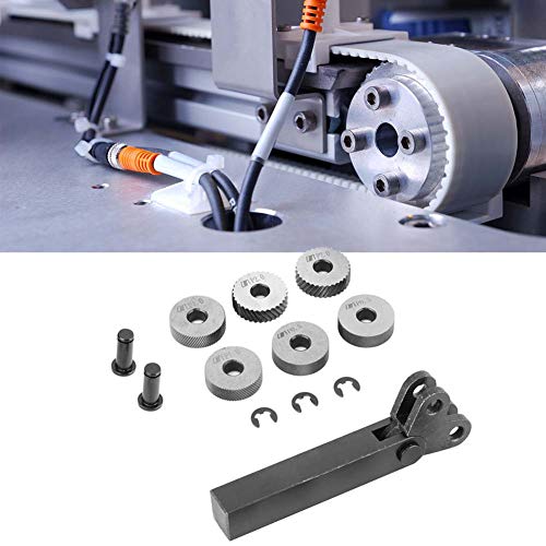 7pcs Steel Knurling Tool 0.5/1/2mm Diagonal Double Wheel Linear Knurling Set Lathe Cutting Machine