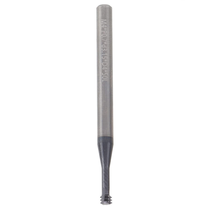 Cutting Cutter, 3-Tooth Metric 60° Tungsten Steel Thread Cutter, M4 x 0.7 x D4 x 50, Can Be Used for Aluminum, Copper, Stainless Steel, Alloy Steel