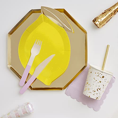 Meri Meri pink wooden cutlery set with fork, knife, and spoon for children’s dining, eco-friendly flatware set for kids.