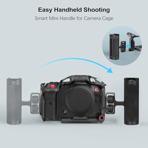 Up and Down Adjustable Left Right Handle Handgrip, Mini Side Handle Handgrip with Cold Shoe Interface and 1/4"-20 Screw Mount for DSLR/Digital Camera Cage