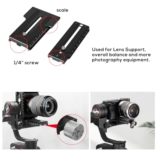 Aluminum L Bracket Vertical Horizontal Switching Quick Release Plate for DJI Ronin RS2 RSC2 Zhiyun Weebill-S Gimbal Stabilizer Tripod Monopod and SLRs